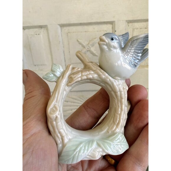 Vintage 60's Otagiri Porcelain Bird Napkin Rings Japan set of 4 - Picture 3 of 11